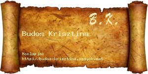Budos Krisztina névjegykártya